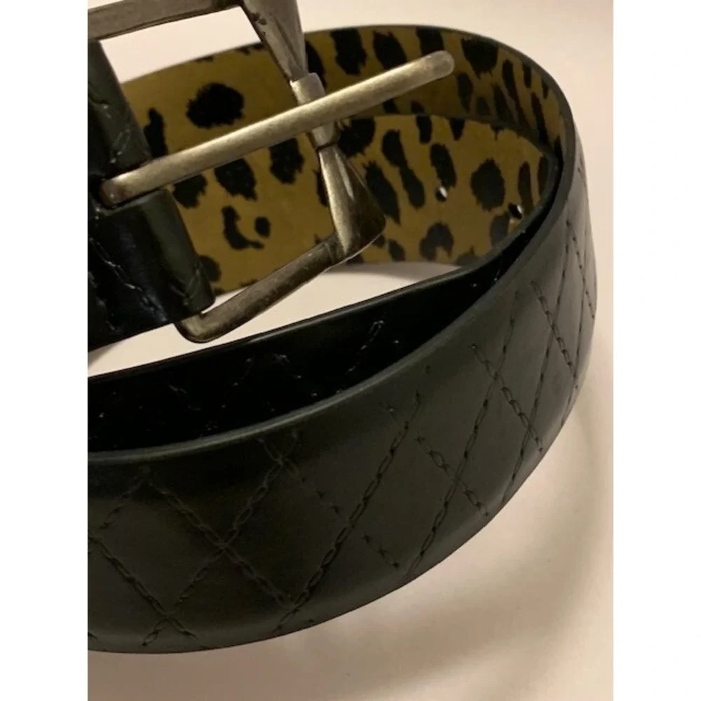 VTG Betsey Johnson Belt Black Bow Whimsy Goth Dress Textured Womens S/M 30-33